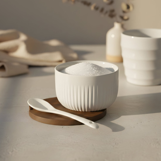 Sugar Bowl with Wooden Lid